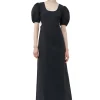 Sale GANNI Cutout-Kleid Aus Cotton Poplin Black