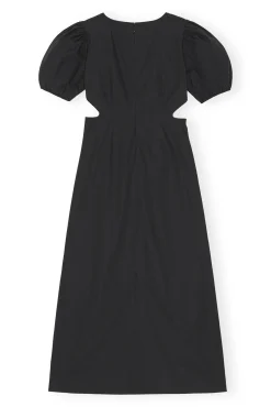 Sale GANNI Cutout-Kleid Aus Cotton Poplin Black
