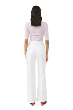 Discount GANNI Cut-Out-Oberteil Aus Weicher Wool Pink Tulle