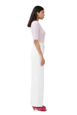Discount GANNI Cut-Out-Oberteil Aus Weicher Wool Pink Tulle