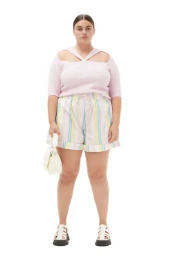 Discount GANNI Cut-Out-Oberteil Aus Weicher Wool Pink Tulle