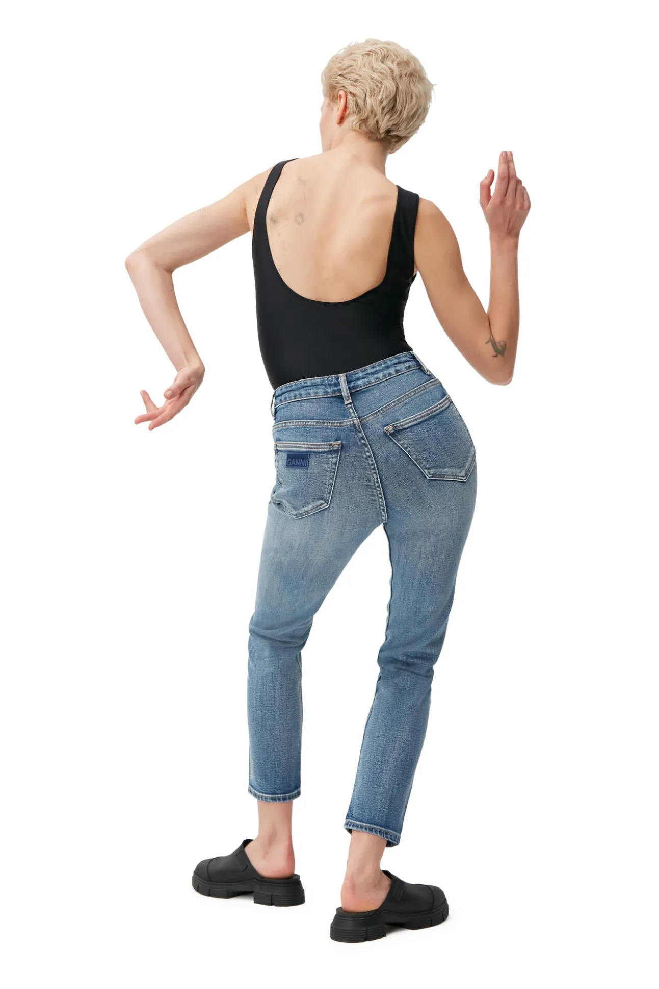 Store GANNI Cutye Jeans Mid Blue Vintage