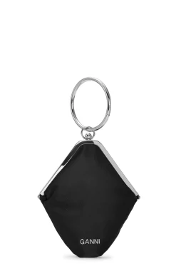 Cheap GANNI Diamond-Bangle-Clutch Black
