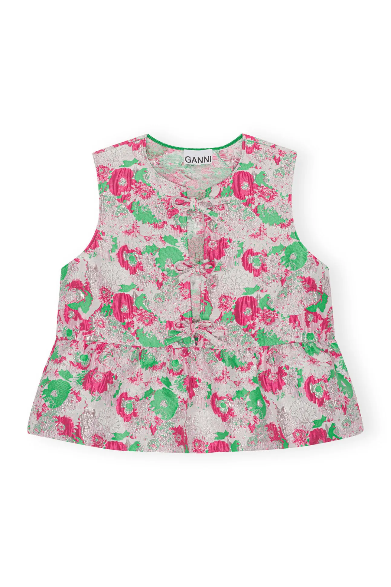 Store GANNI 3D-Jacquard-Bluse Mit Band Sugar Plum