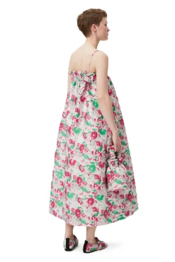 New GANNI 3D-Jacquard-Kleid Mit Tragern Sugar Plum