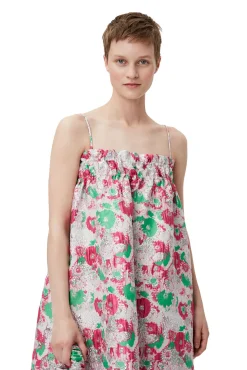New GANNI 3D-Jacquard-Kleid Mit Tragern Sugar Plum