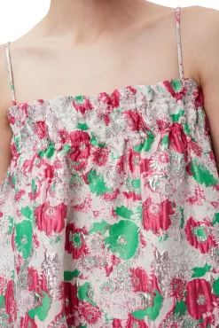 New GANNI 3D-Jacquard-Kleid Mit Tragern Sugar Plum