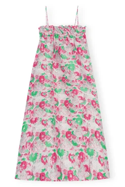 New GANNI 3D-Jacquard-Kleid Mit Tragern Sugar Plum