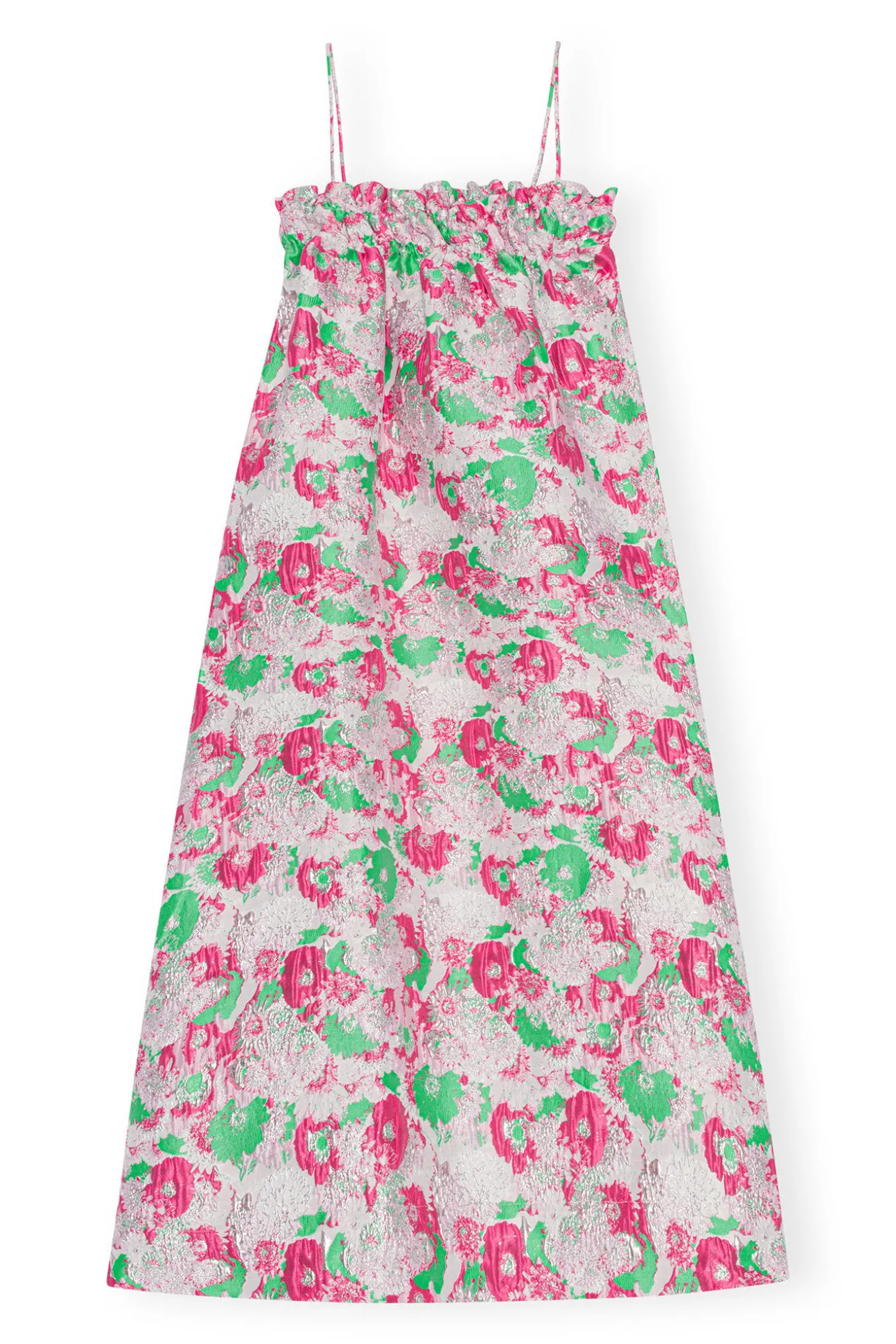 New GANNI 3D-Jacquard-Kleid Mit Tragern Sugar Plum