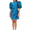 Discount GANNI 3D-Jacquard-Minikleid Mit Offenem Rucken Brilliant Blue