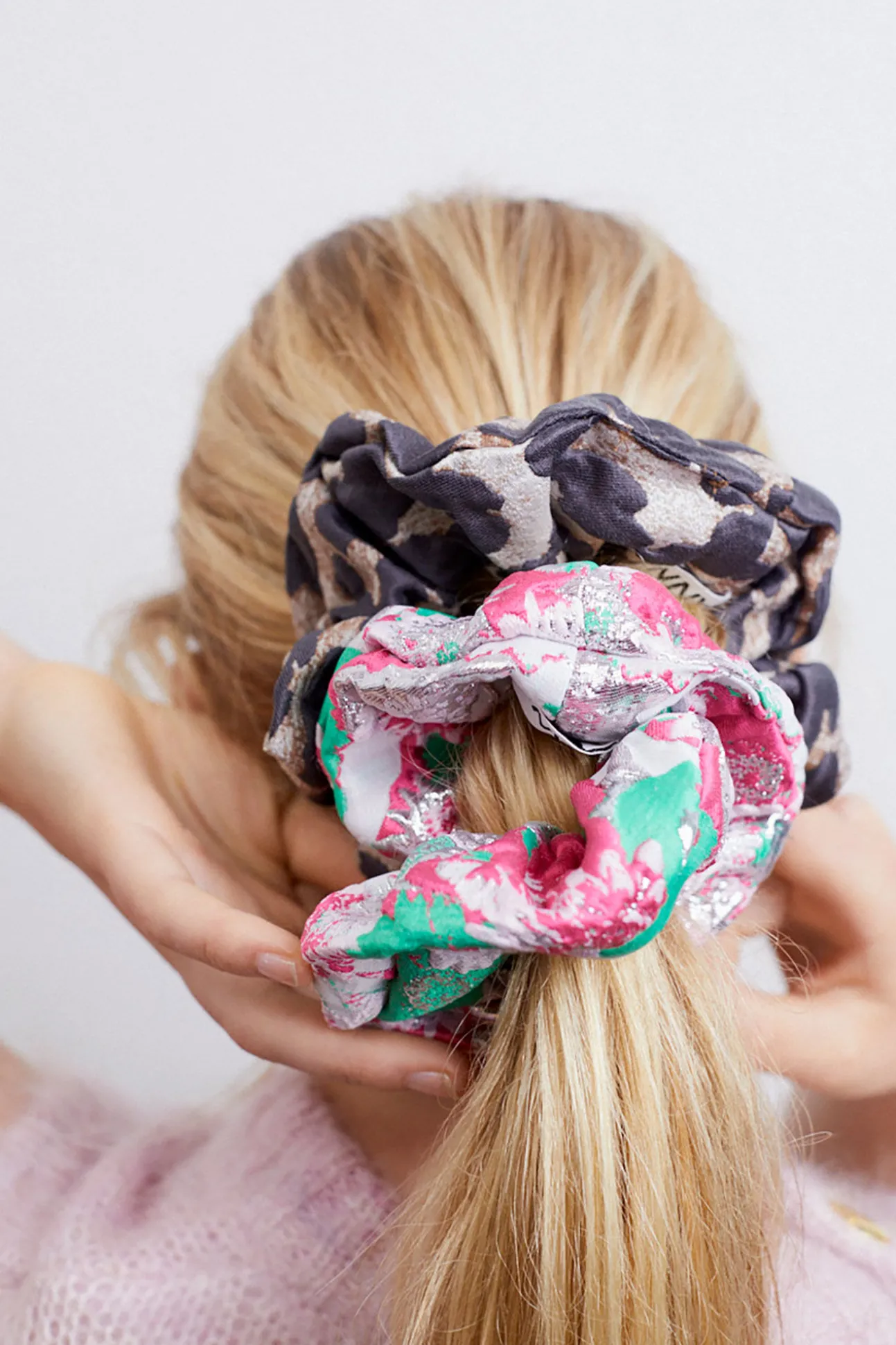 Sale GANNI 3D-Jacquard-Scrunchie Sugar Plum