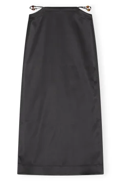 Store GANNI Doppel-Satin-Maxirock Black