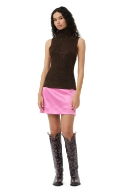 Outlet GANNI Doppel-Satin-Minirock Wild Orchid