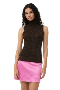 Outlet GANNI Doppel-Satin-Minirock Wild Orchid