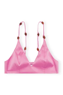 Outlet GANNI Doppel-Satin-Oberteil Wild Orchid