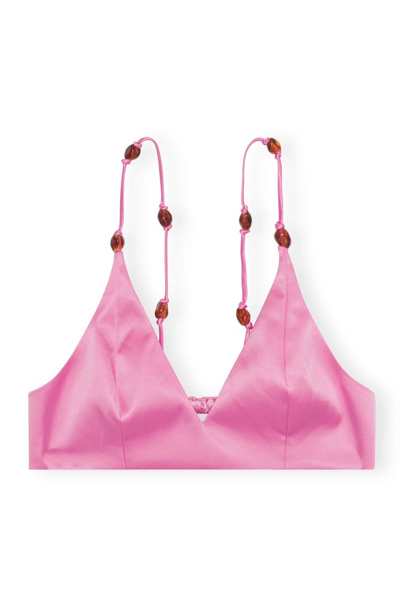 Outlet GANNI Doppel-Satin-Oberteil Wild Orchid