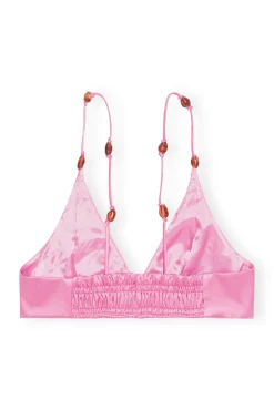 Outlet GANNI Doppel-Satin-Oberteil Wild Orchid