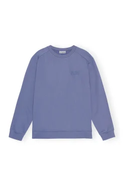 Sale GANNI Drop Shoulder Sweatshirt Gray Blue
