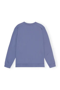 Sale GANNI Drop Shoulder Sweatshirt Gray Blue