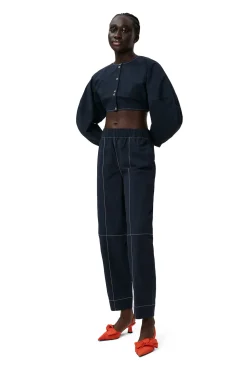Fashion GANNI Elastische Curve-Hose Sky Captain