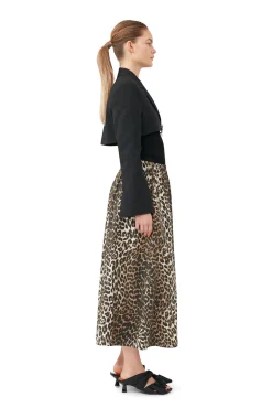 Online GANNI Elastischer Maxirock Mit Leopardenprint Big Leopard Almond Milk