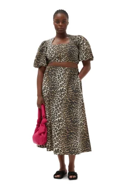 Online GANNI Elastischer Maxirock Mit Leopardenprint Big Leopard Almond Milk