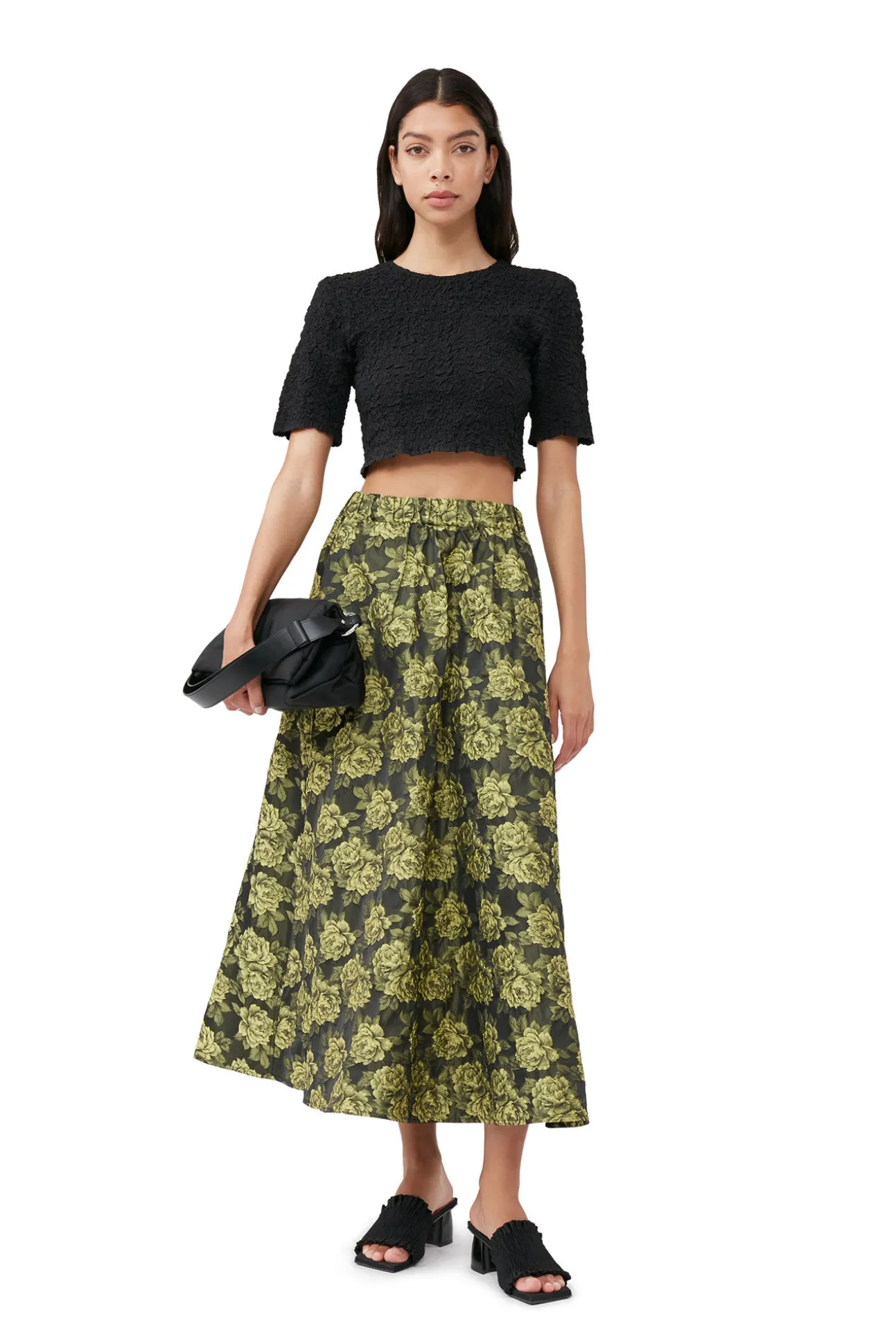 Store GANNI Eleganter Maxirock Mit Blumenjacquard Lemon Zest