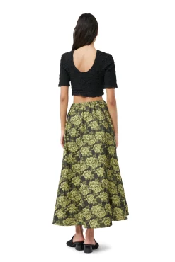 Store GANNI Eleganter Maxirock Mit Blumenjacquard Lemon Zest