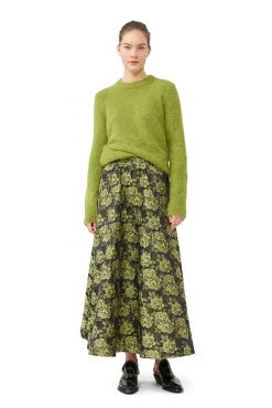 Store GANNI Eleganter Maxirock Mit Blumenjacquard Lemon Zest
