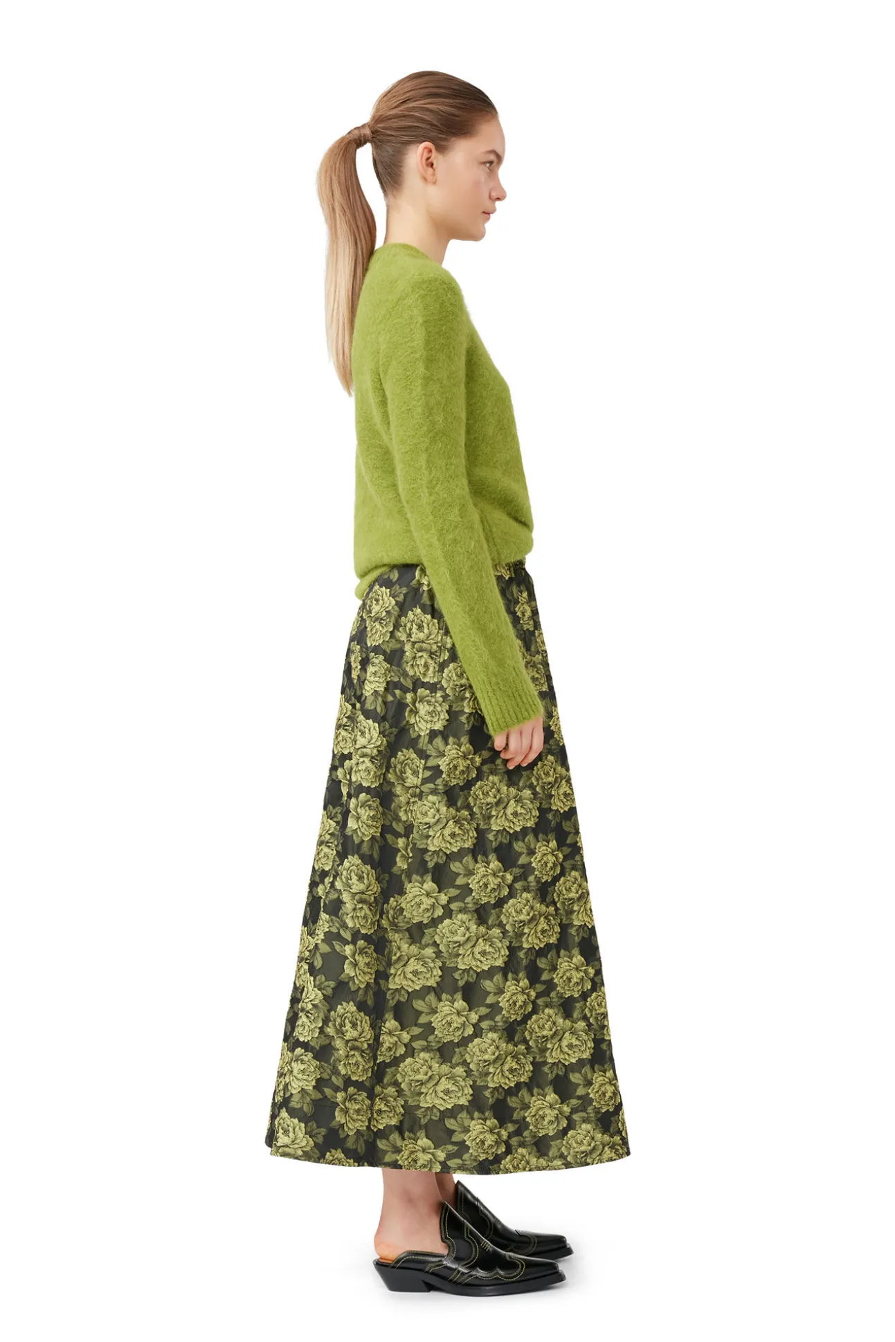 Store GANNI Eleganter Maxirock Mit Blumenjacquard Lemon Zest