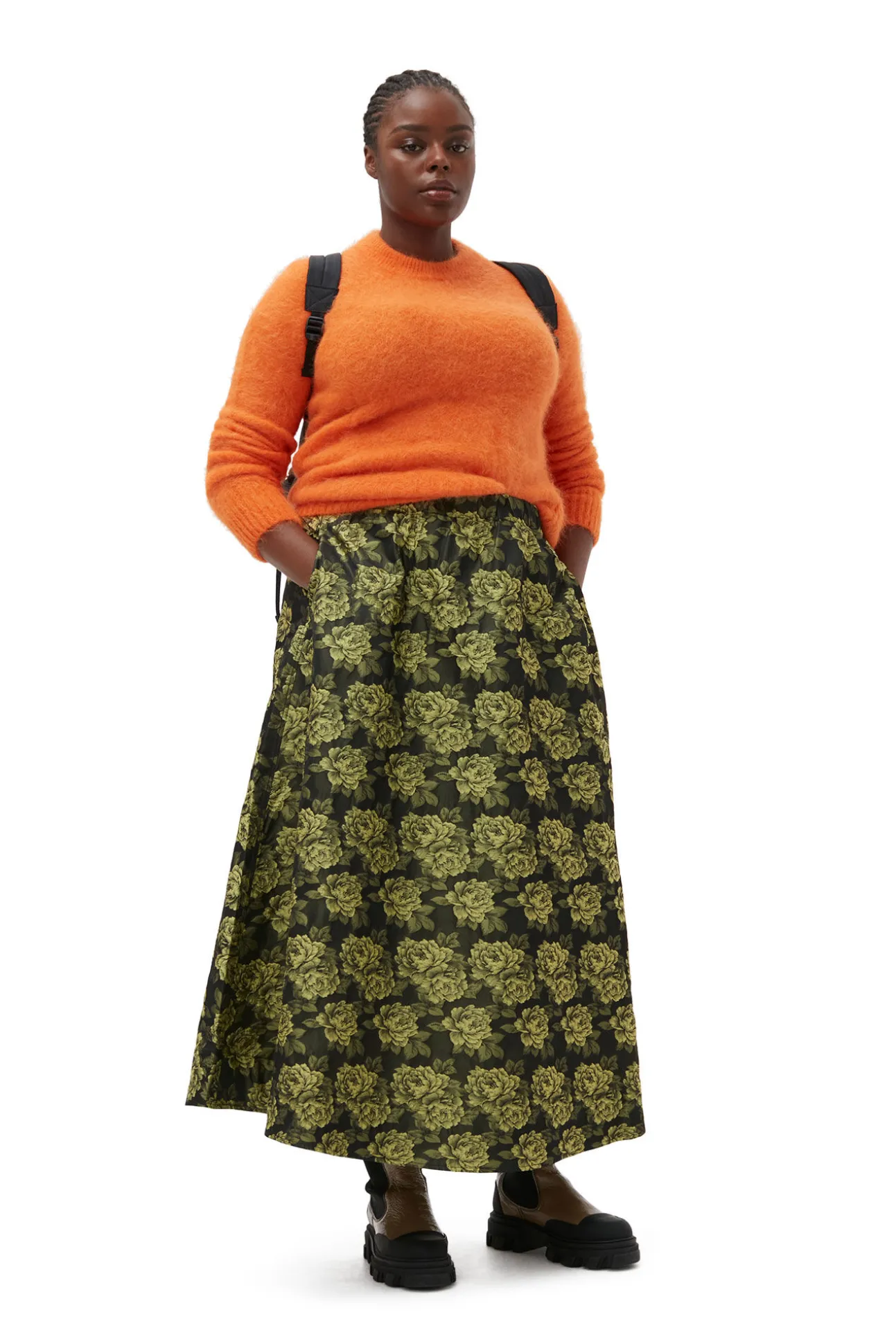 Store GANNI Eleganter Maxirock Mit Blumenjacquard Lemon Zest