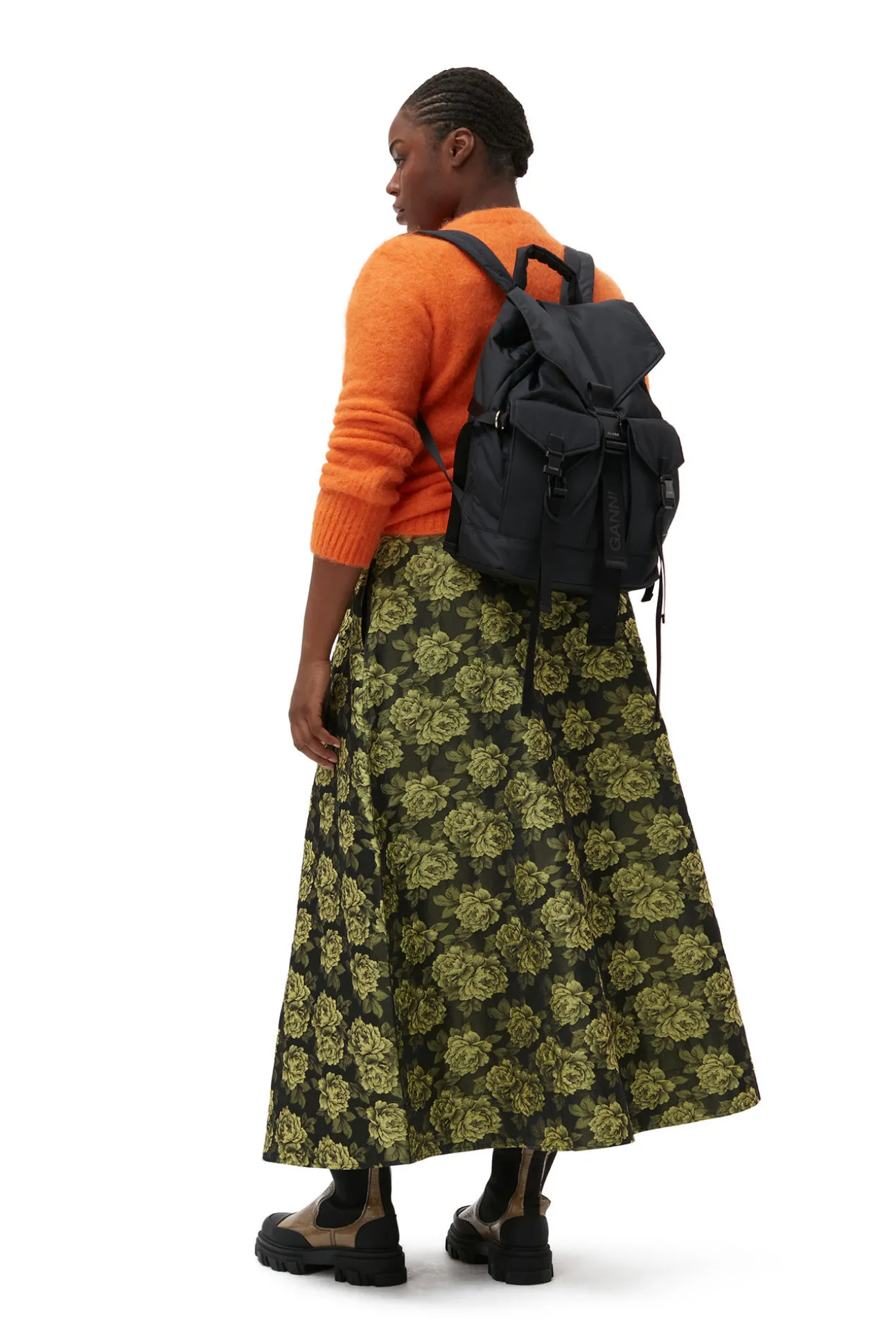 Store GANNI Eleganter Maxirock Mit Blumenjacquard Lemon Zest