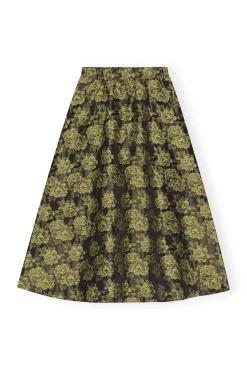 Store GANNI Eleganter Maxirock Mit Blumenjacquard Lemon Zest