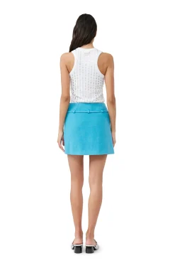 Cheap GANNI Eleganter Minirock Aus Twill Wool Blue Curacao