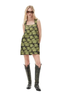 Sale GANNI Elegantes Minikleid Mit Blumenjacquard Lemon Zest