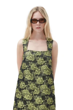 Sale GANNI Elegantes Minikleid Mit Blumenjacquard Lemon Zest