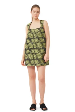 Sale GANNI Elegantes Minikleid Mit Blumenjacquard Lemon Zest
