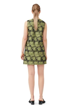 Sale GANNI Elegantes Minikleid Mit Blumenjacquard Lemon Zest