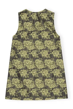 Sale GANNI Elegantes Minikleid Mit Blumenjacquard Lemon Zest