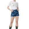 Clearance GANNI Embroideryhigh Waisted Hotpants Denim