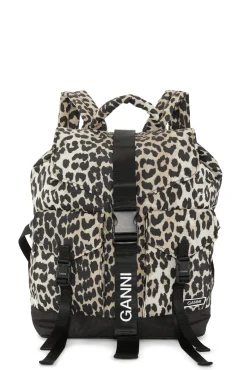 Discount GANNI Enrucksack Aus Tech-Gewebe Leopard