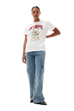 Online GANNI Entspannt Geschnittenes Basic-Jersey-T-Shirt Bright White