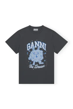 Fashion GANNI Entspanntes Dream-Bunny-T-Shirt Volcanic Ash