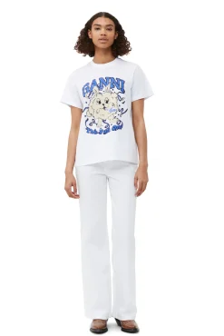 Online GANNI Entspanntes Fun-Bunny-T-Shirt Bright White