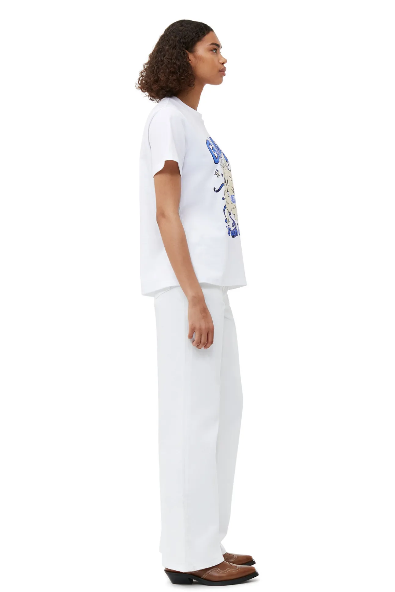 Online GANNI Entspanntes Fun-Bunny-T-Shirt Bright White