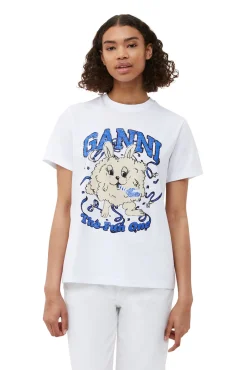 Online GANNI Entspanntes Fun-Bunny-T-Shirt Bright White