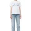 Flash Sale GANNI Entspanntes Fun-T-Shirt Bright White