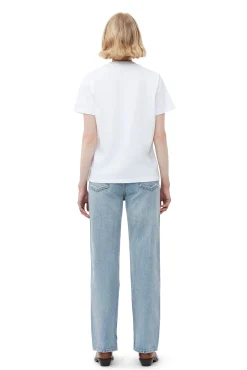 Flash Sale GANNI Entspanntes Fun-T-Shirt Bright White
