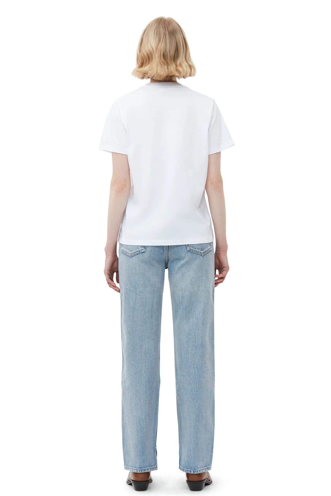 Flash Sale GANNI Entspanntes Fun-T-Shirt Bright White