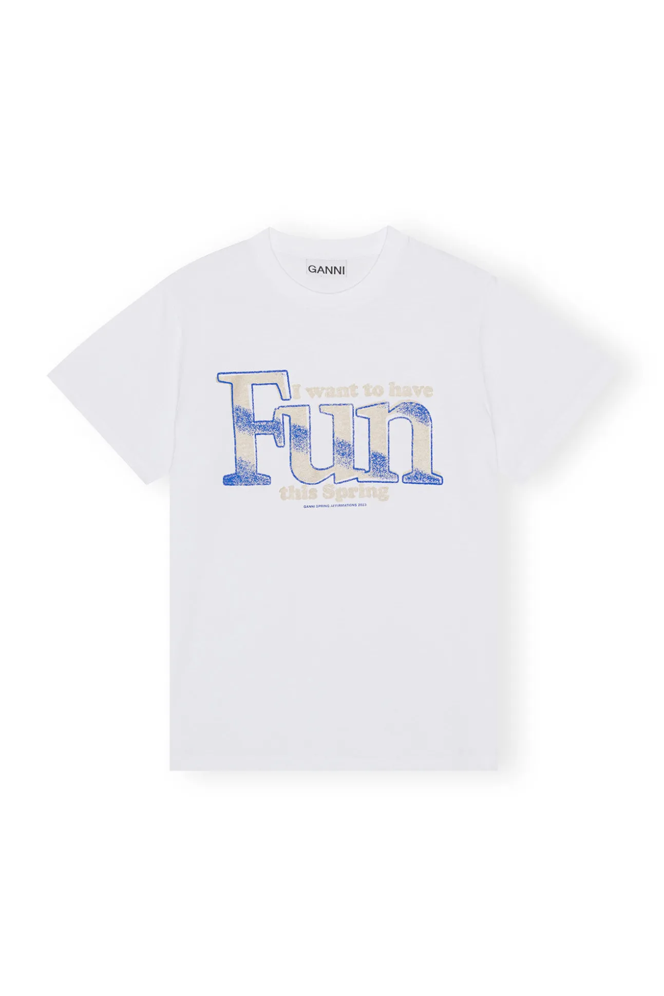 Flash Sale GANNI Entspanntes Fun-T-Shirt Bright White